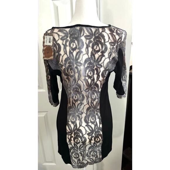 AFFLICTION Death Spade Chrome T-Shirt Blue Braided Back Tee Women’s Sz XL - NWT - Picture 3 of 5